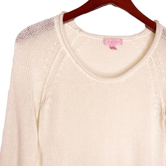 LILLY PULITZER Shaker Knit Pullover Sweater Size Small in Ivory - Picture 6 of 11